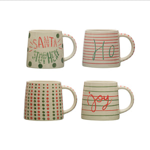 Hand Painted 1Christmas Stoneware Mugs