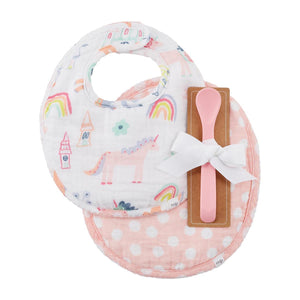 Unicorn Bib & Spoon Set