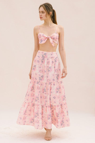 Spotted Tie Dye Crop & Maxi Skirt