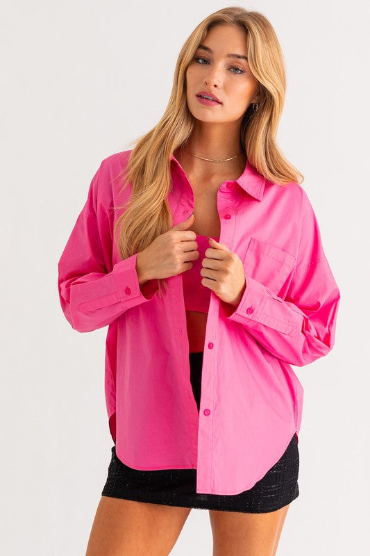 Pretty In Pink Oversized Shirt