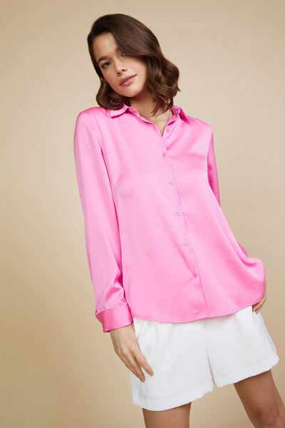 Satin Recycled Button Down blouse