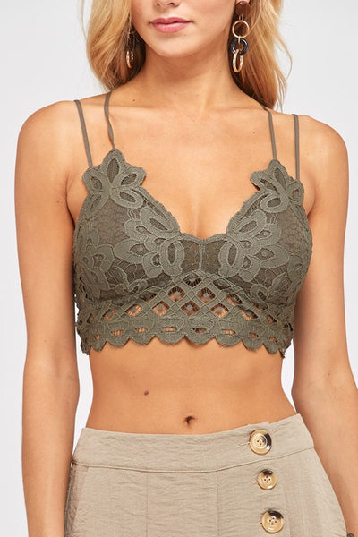 Scalloped Lace Bralette - River Rose
