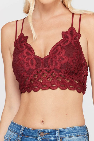 Scalloped Lace Bralette - River Rose