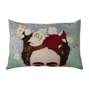 Cotton Lumbar Embroidered Pillow