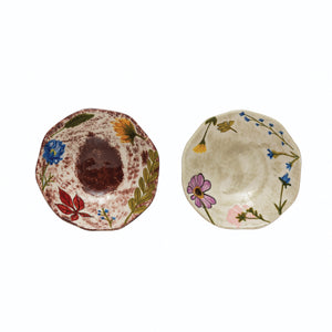 Hand-Painted Stoneware Dish