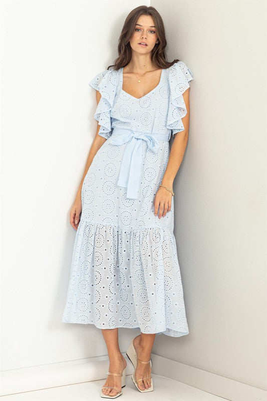 Be My Lover Eyelet Maxi Dress-SALE