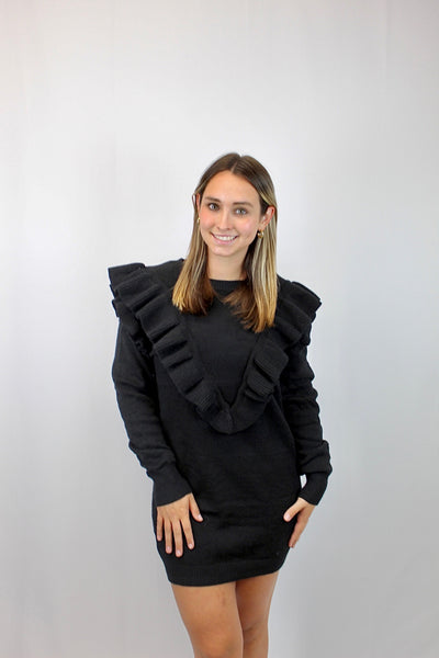 Gia Ruffle Sweater Dress-SALE
