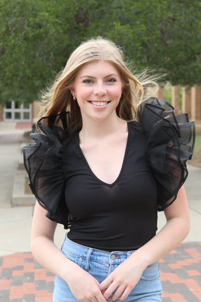 Hannah Ruffle Sleeve Bodysuit