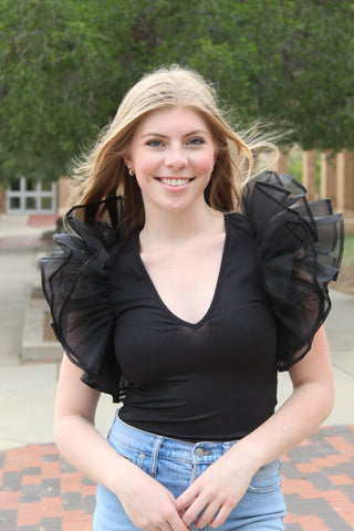 Hannah Ruffle Sleeve Bodysuit
