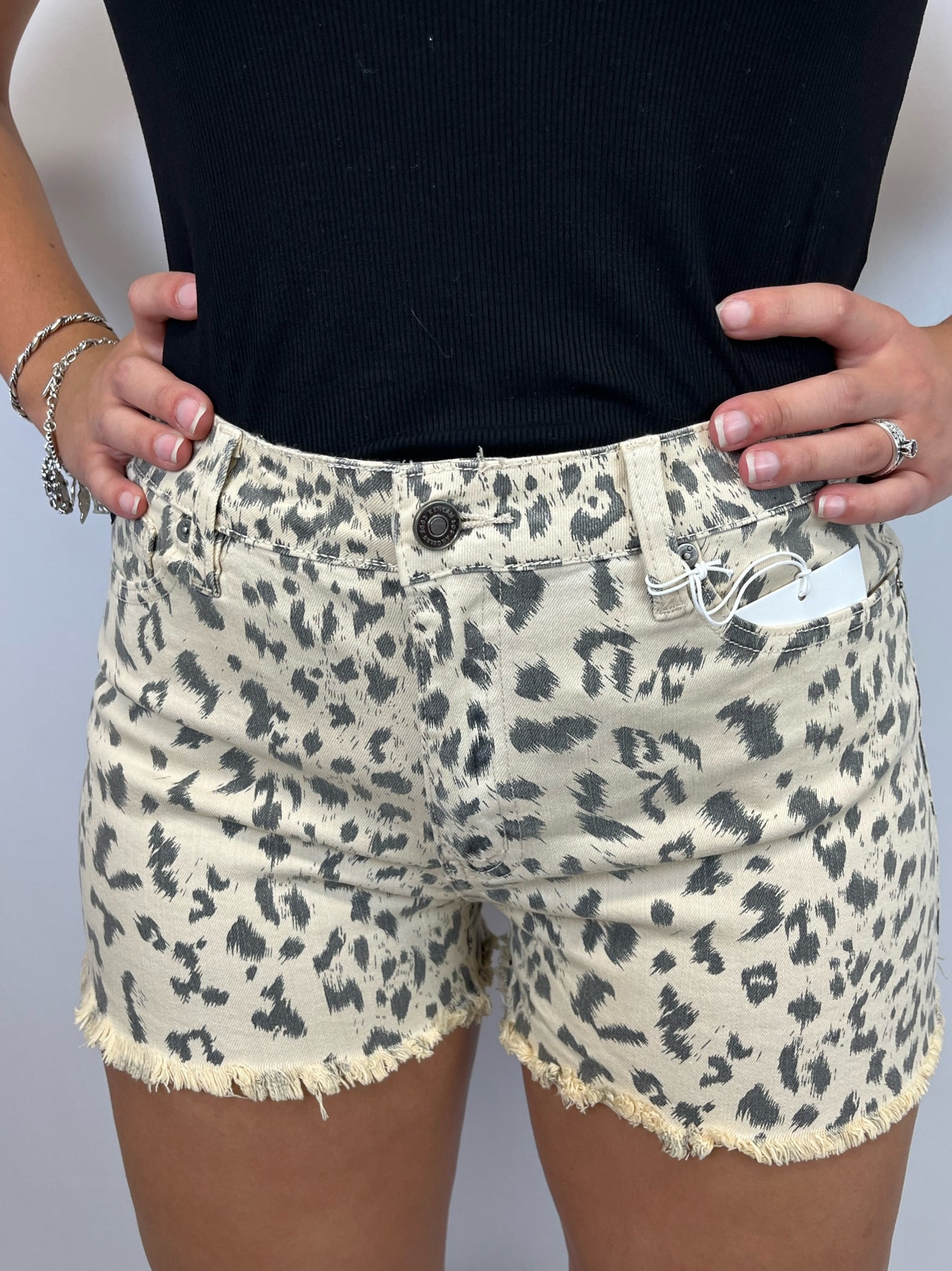 High Rise Leopard Shorts