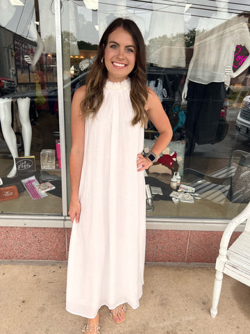 Floral Neck Maxi Dress