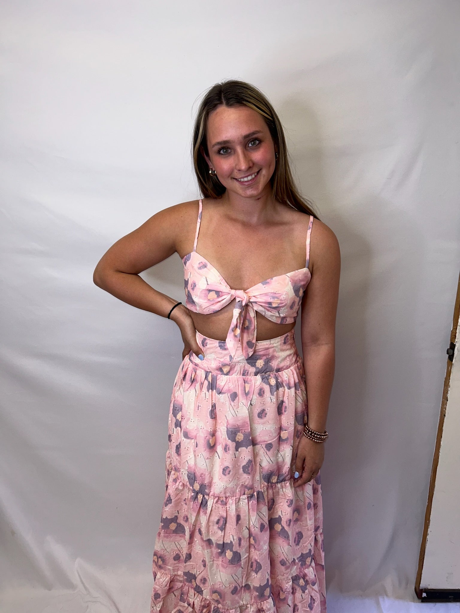Spotted Tie Dye Crop & Maxi Skirt