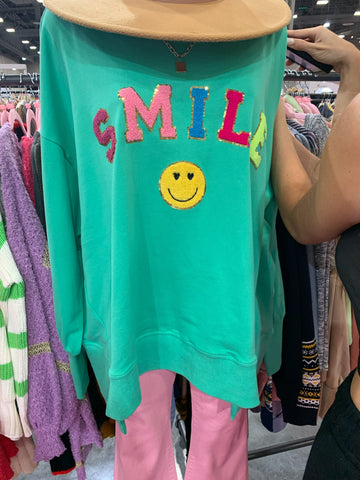 Smile Patch Knit Top