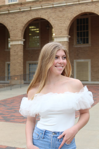 Mesh Ruffle Bodysuit