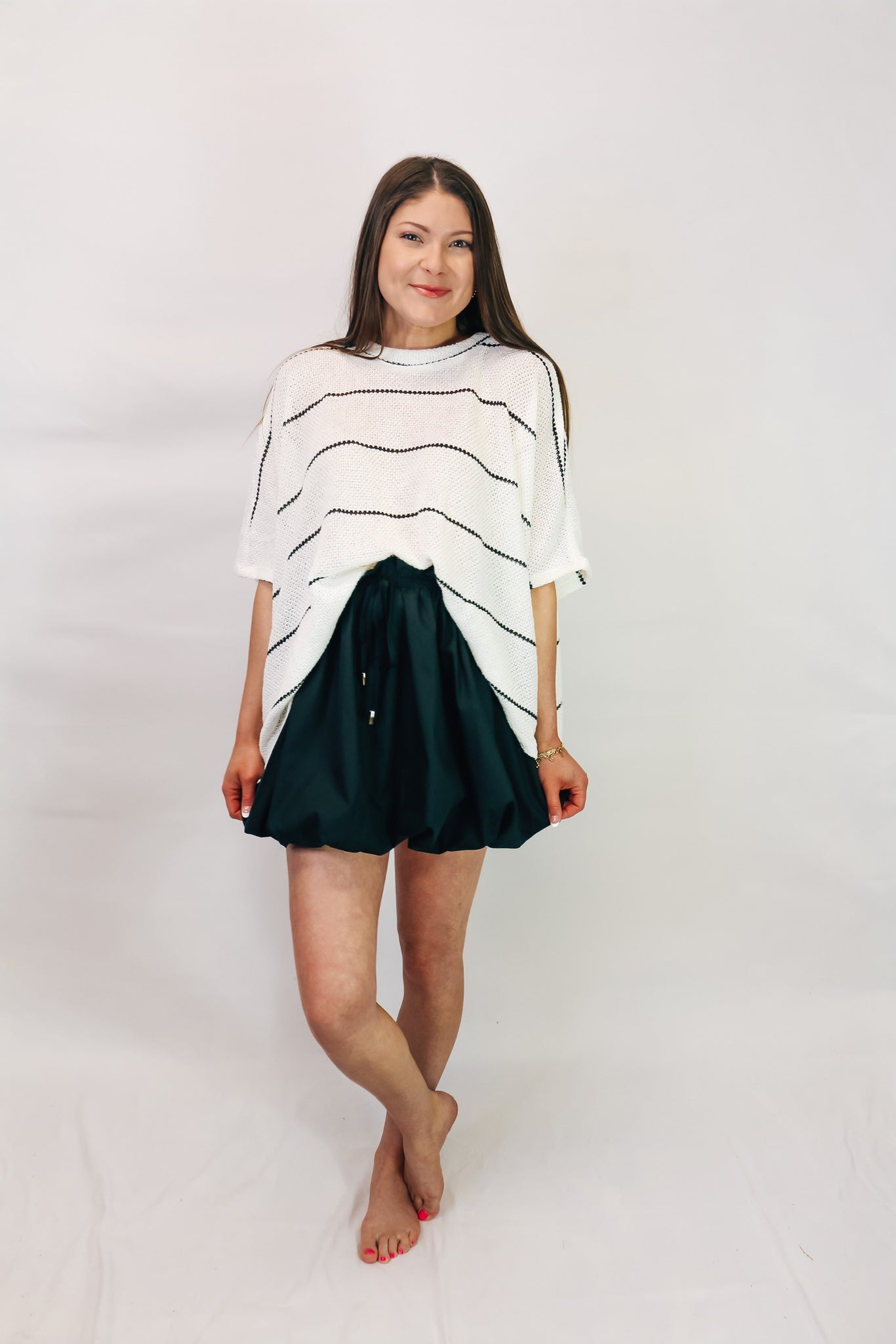 Solid Bubble Hem Skirt - Sale