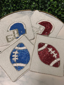 Beaded Football Coin Purse