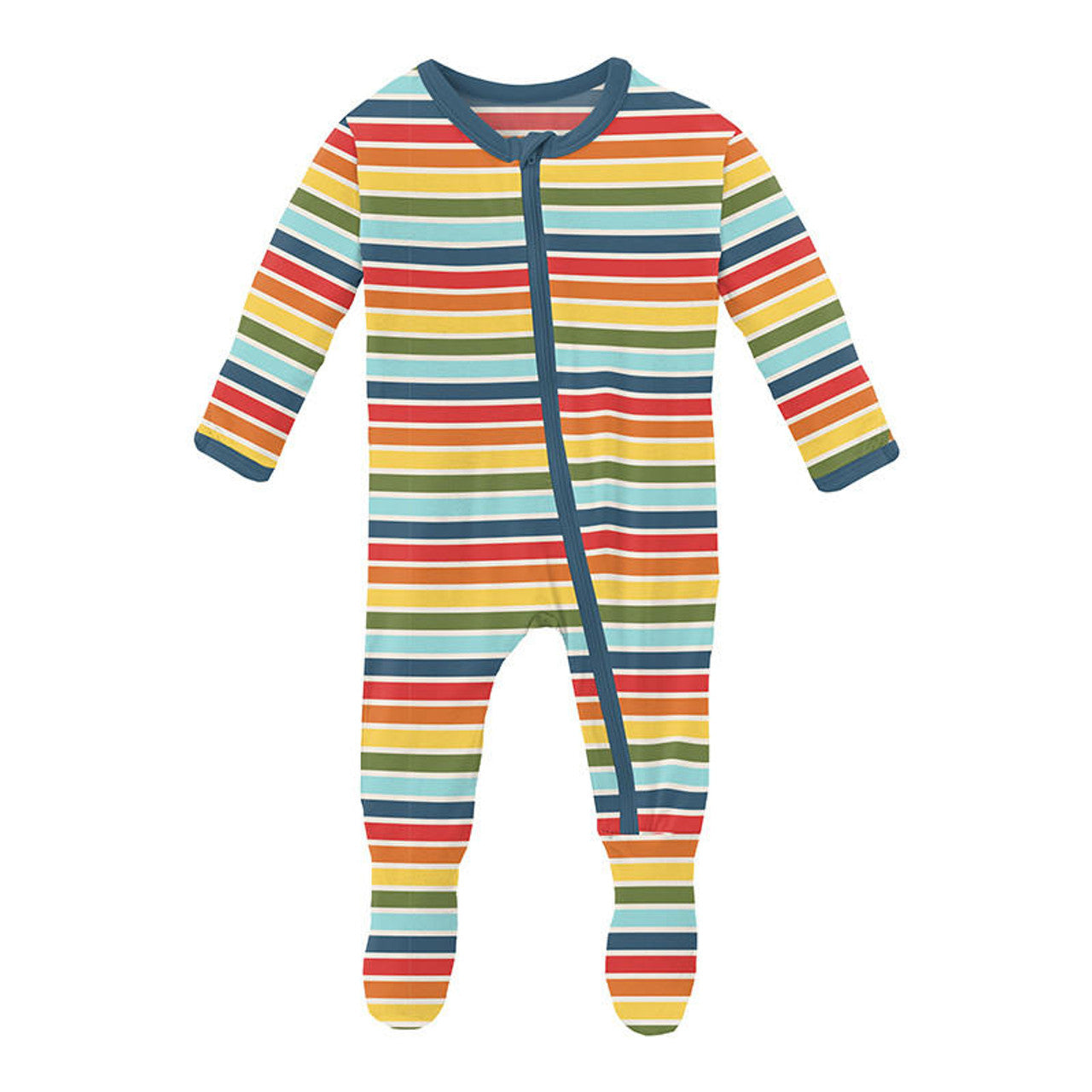 Groovy Stripe Zip Footie