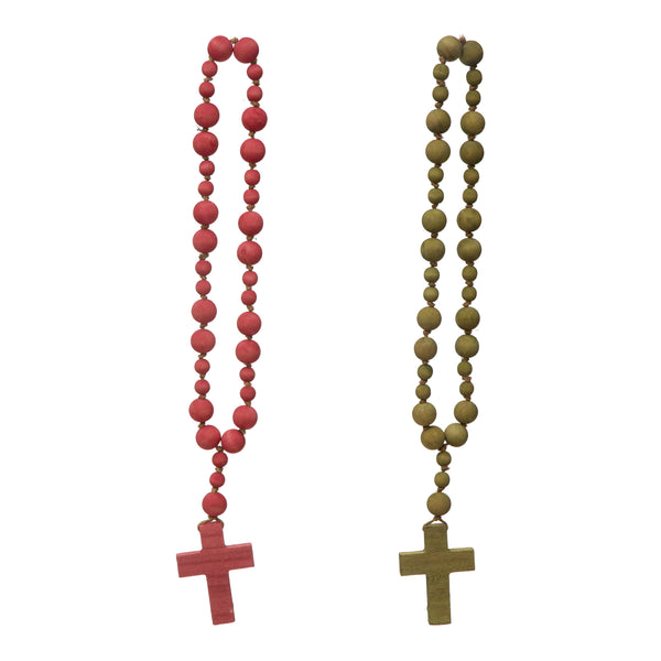 Colored Wood Bead Rosary